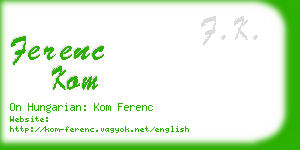 ferenc kom business card